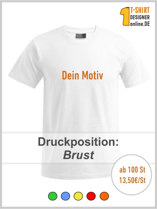 Farbiges T-Shirt mit Druck auf Brust