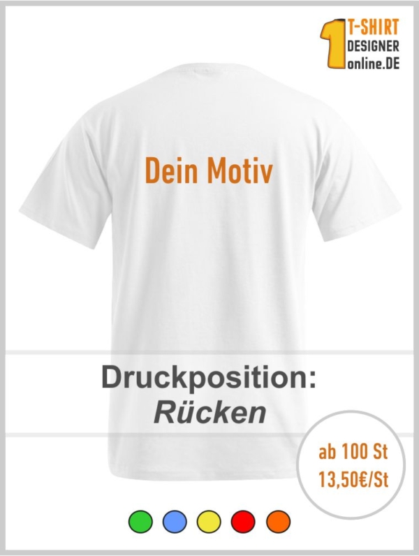 Farbiges T-Shirt mit Druck auf Rücken