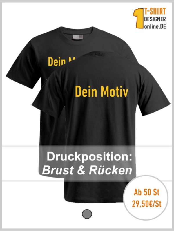 Schwarzes T-Shirt mit Druck auf Brust & Rücken