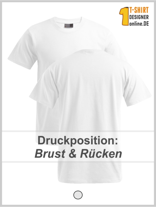 Weißes T-Shirt bedrucken - Brust & Rücken