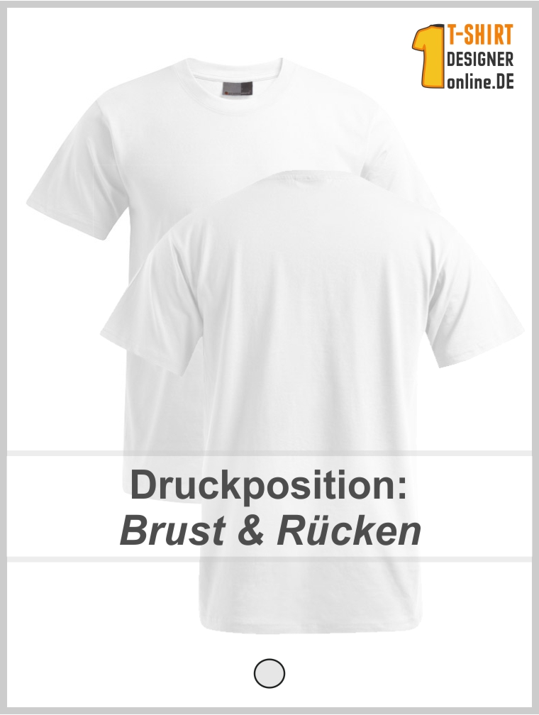 Weißes T-Shirt bedrucken - Brust & Rücken