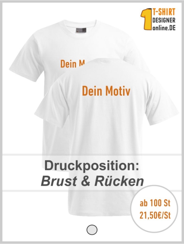 Weißes T-Shirt mit Druck auf Brust & Rücken