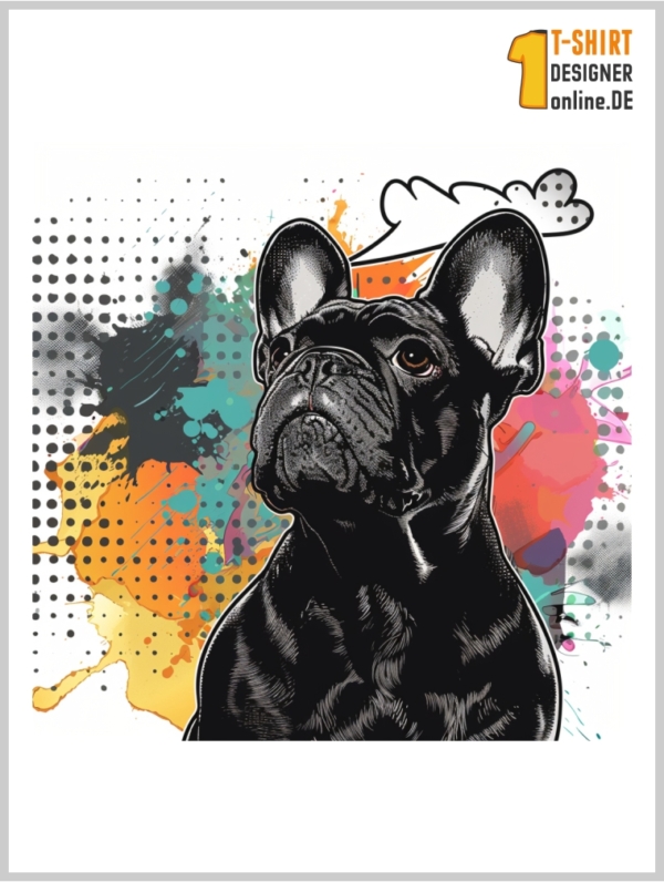 Hund mit Buntem Hintergrund Design für dein T-Shirt