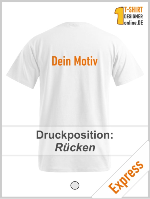 Weißes T-Shirt mit Druck auf Rücken (Express)