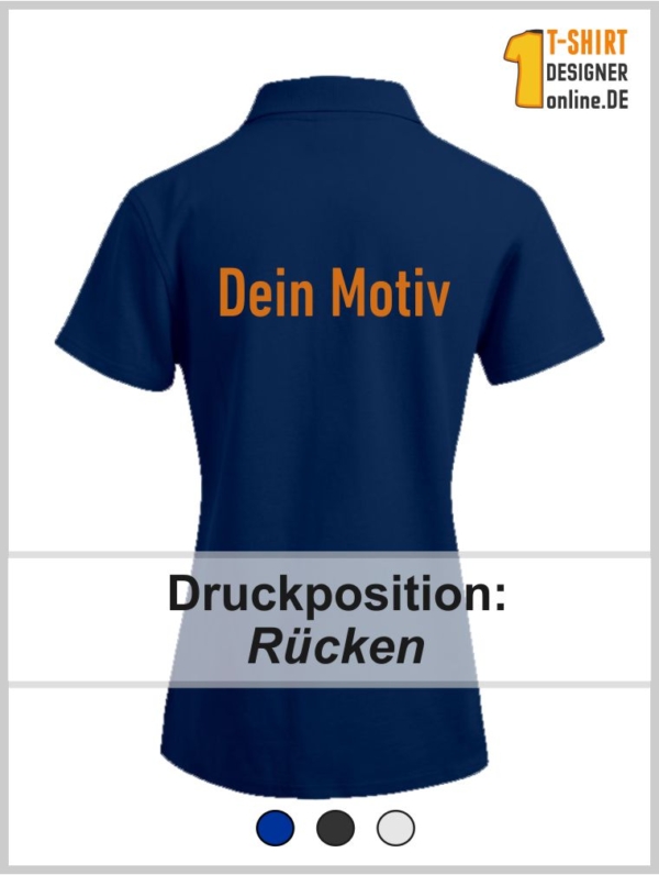 Poloshirt Damen mit Druck auf Rücken