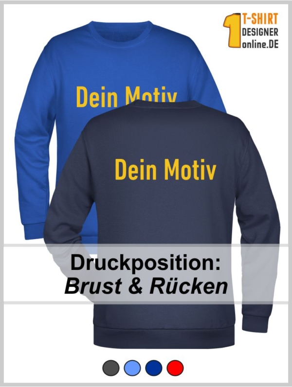 Sweatshirt mit Druck auf Brust & Rücken